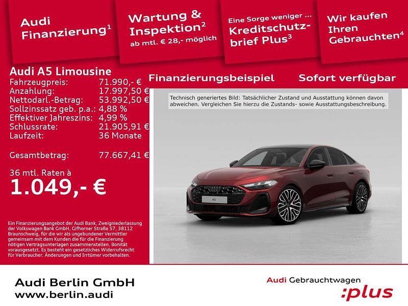 Grenadinerot metallic Gebraucht 2025 Audi A5 Ambiente Coupé | 71.990 € (Fairer Preis) - Bild 1/3