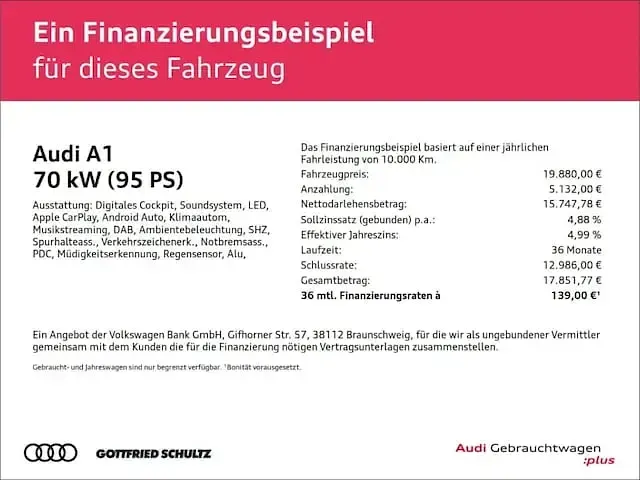 Używany Audi A1 Sportback Advanced Plus 95 KM (69 kW) 2024 Czarny Hatchback