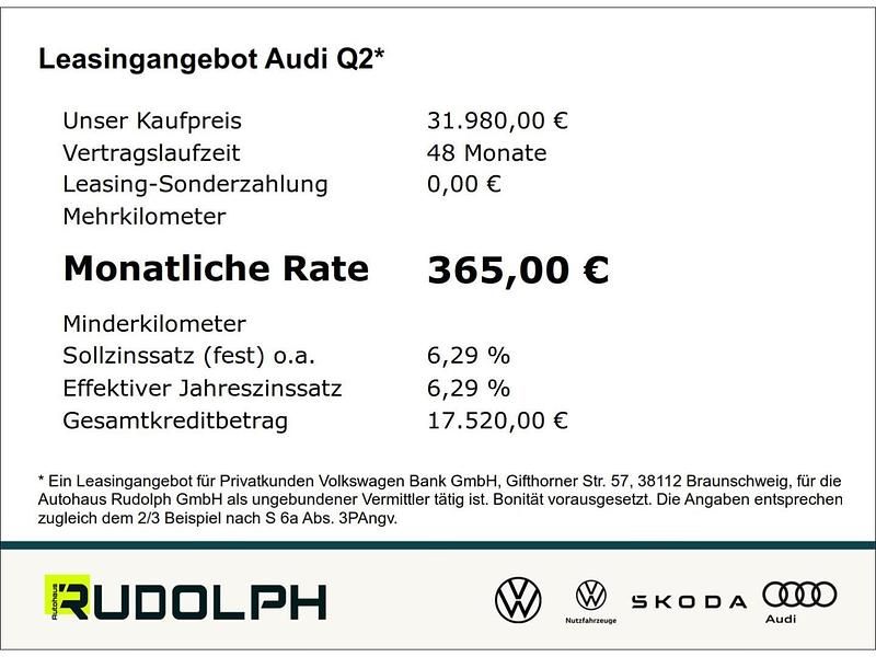 Gebraucht Audi Q2 Advanced Plus 150 PS (110 kW) 2025 Gletscherweiß metallic SUV