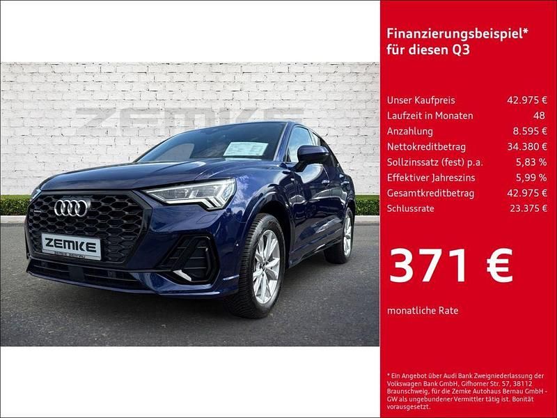 Blau Gebraucht 2023 Audi Q3 Sportback S-Line SUV | 42.975 € (Guter Preis) - Bild 1/4