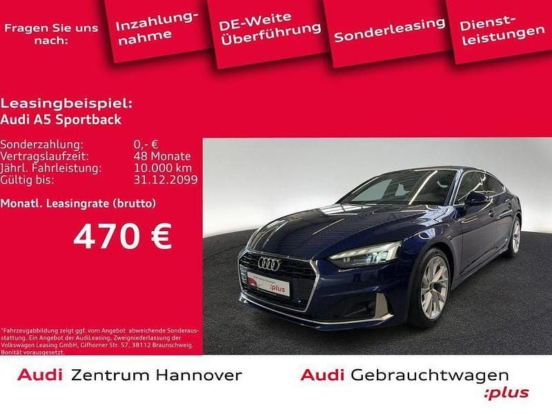 Navarrablau metallic Gebraucht 2022 Audi A5 Sportback Ambiente Kleinwagen | 36.990 € (Etwas zu teuer) - Bild 1/4