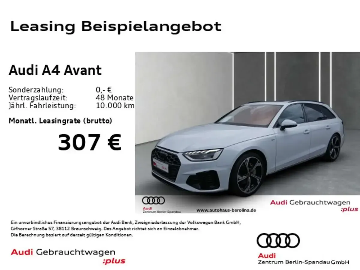 Gebraucht Audi A4 S-Line 204 PS (150 kW) 2024 Gletscherweiß metallic Kombi