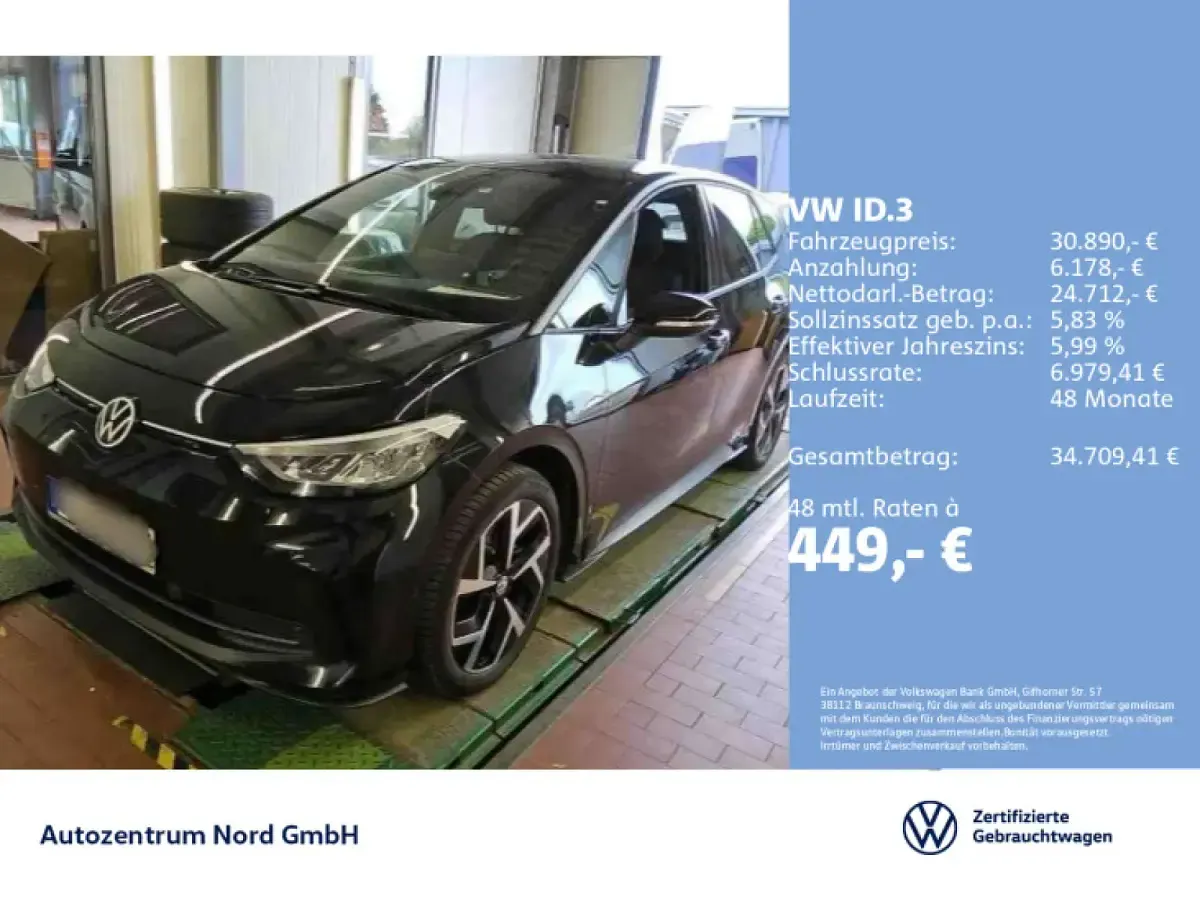 Gebraucht VW ID.3 Pro 150 kW (204 PS) 2024 Schwarz Kleinwagen