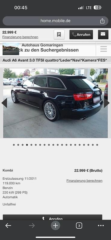 Gebraucht Audi A6 Comfort 300 PS (220 kW) 2011 Schwarz Kombi