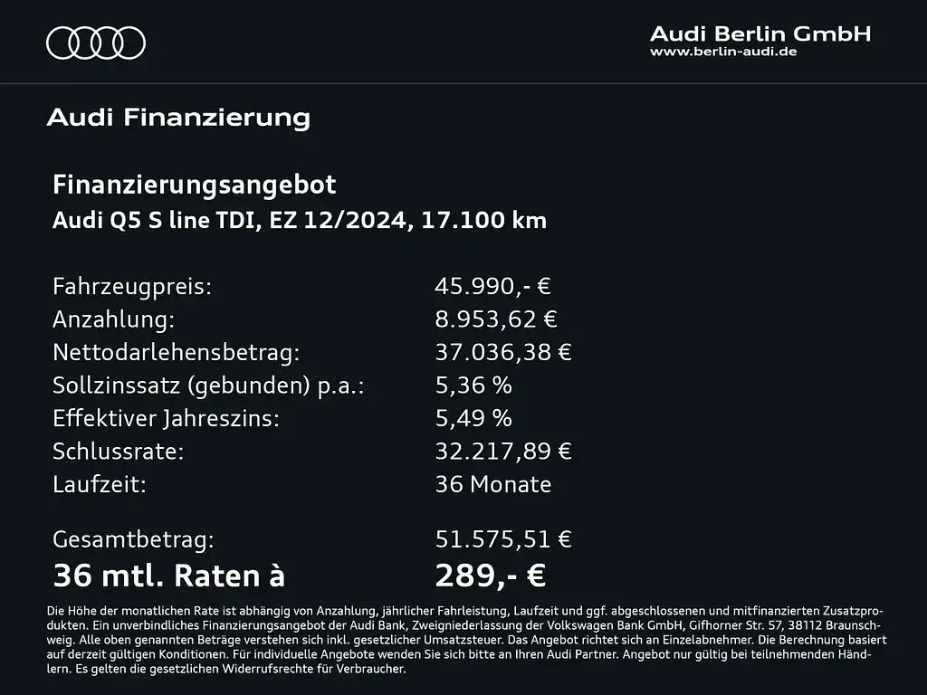Gebraucht Audi Q5 S-Line 204 PS (150 kW) 2024 Weiß SUV