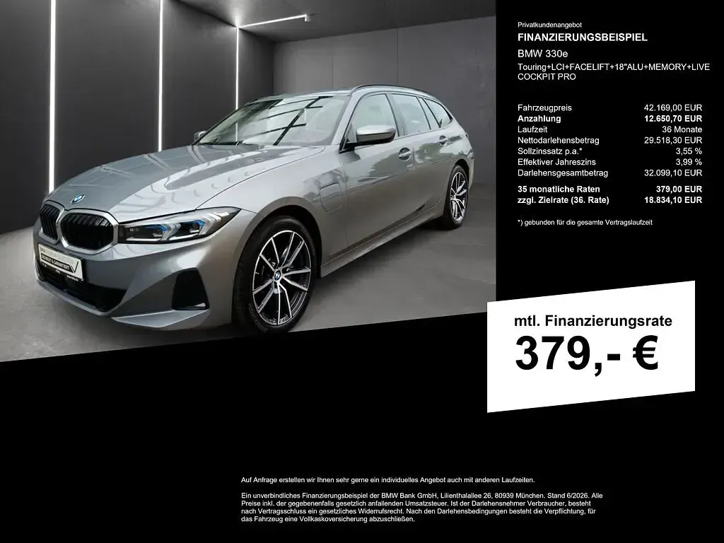 Gebraucht BMW 330e Sport Line 292 PS (214 kW) 2025 Skyscraper grau metallic Kombi