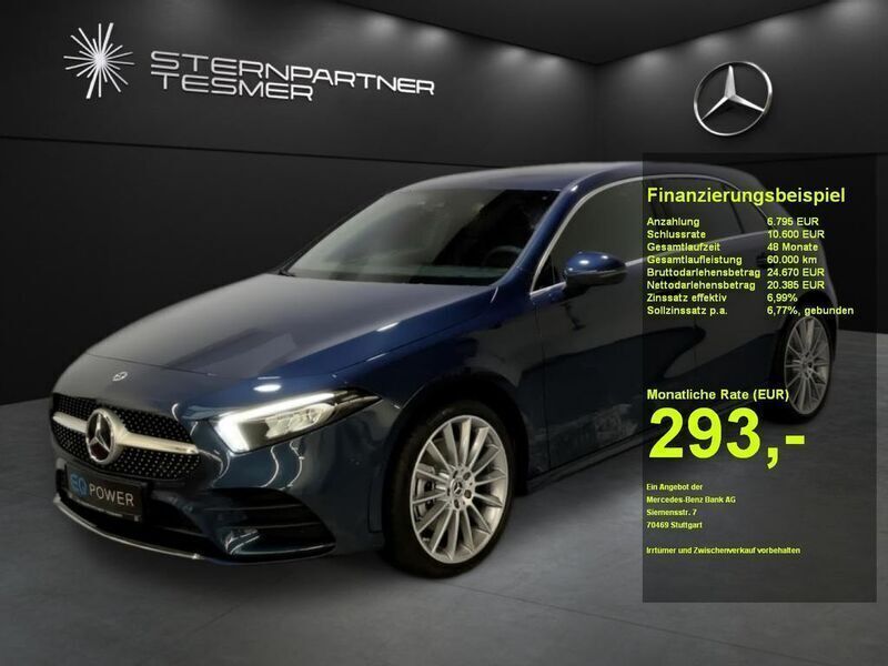 Blau Gebraucht 2022 Mercedes A250 AMG Limousine | 27.180 € (Guter Preis) - Bild 1/3
