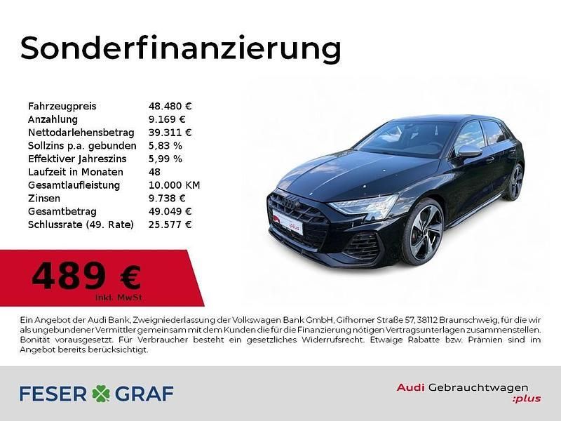 Mythosschwarz metallic Gebraucht 2024 Audi S3 Ambiente Limousine | 48.480 € - Bild 1/4