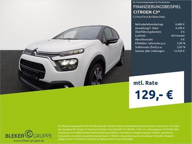 Weiß Gebraucht 2022 Citroën C3 PureTech Kleinwagen | 10.580 € (Guter Preis) - Bild 1/3