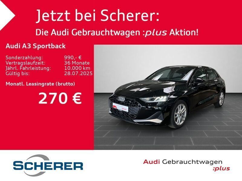 Schwarz Gebraucht 2024 Audi A3 Sportback Advanced Plus Limousine | 34.490 € (Fairer Preis) - Bild 1/4