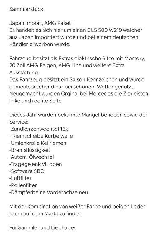 Gebraucht Mercedes CLS500 306 PS (225 kW) 2006 Weiß Limousine