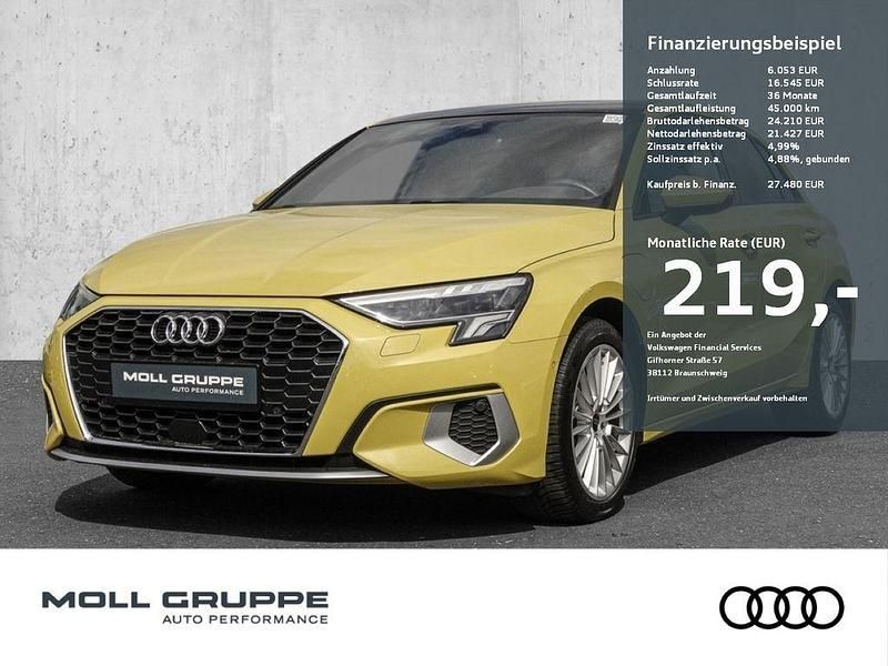 Pythongelb metallic Gebraucht 2022 Audi A3 Sportback e-tron Ambiente Limousine | 27.480 € (Fairer Preis) - Bild 1/3