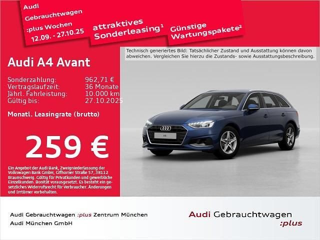 Navarrablau metallic Gebraucht 2024 Audi A4 Basis Kombi | 31.486 € (Fairer Preis) - Bild 1/2