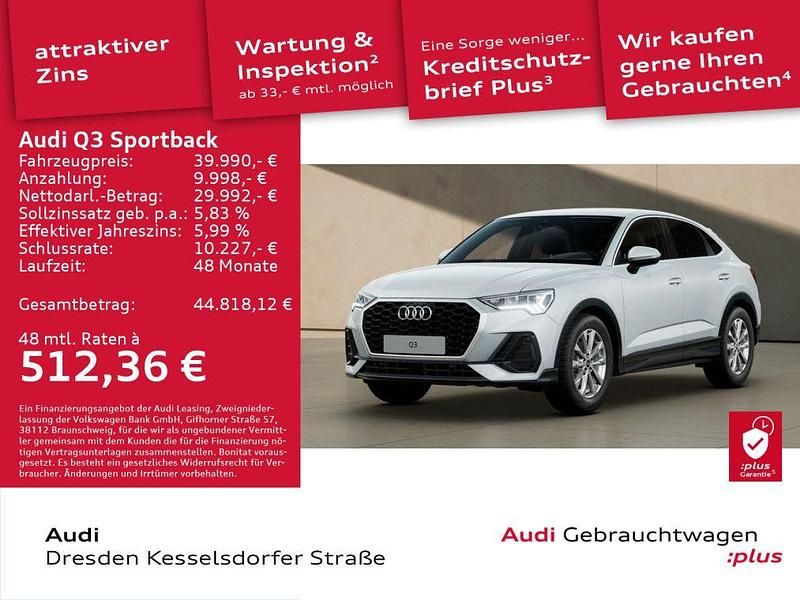 Weiß Gebraucht 2024 Audi Q3 Sportback Basis SUV | 39.990 € (Etwas zu teuer) - Bild 1/4