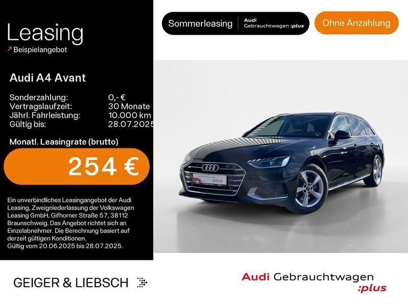 Mythosschwarz metallic Gebraucht 2024 Audi A4 Advanced Plus Kombi | 33.449 € (Guter Preis) - Bild 1/4