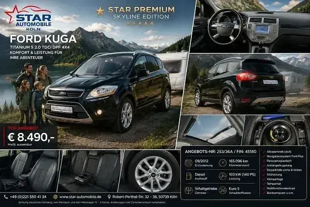 Gebraucht Ford Kuga Titanium S 140 PS (102 kW) 2012 Pantherschwarz metallic SUV
