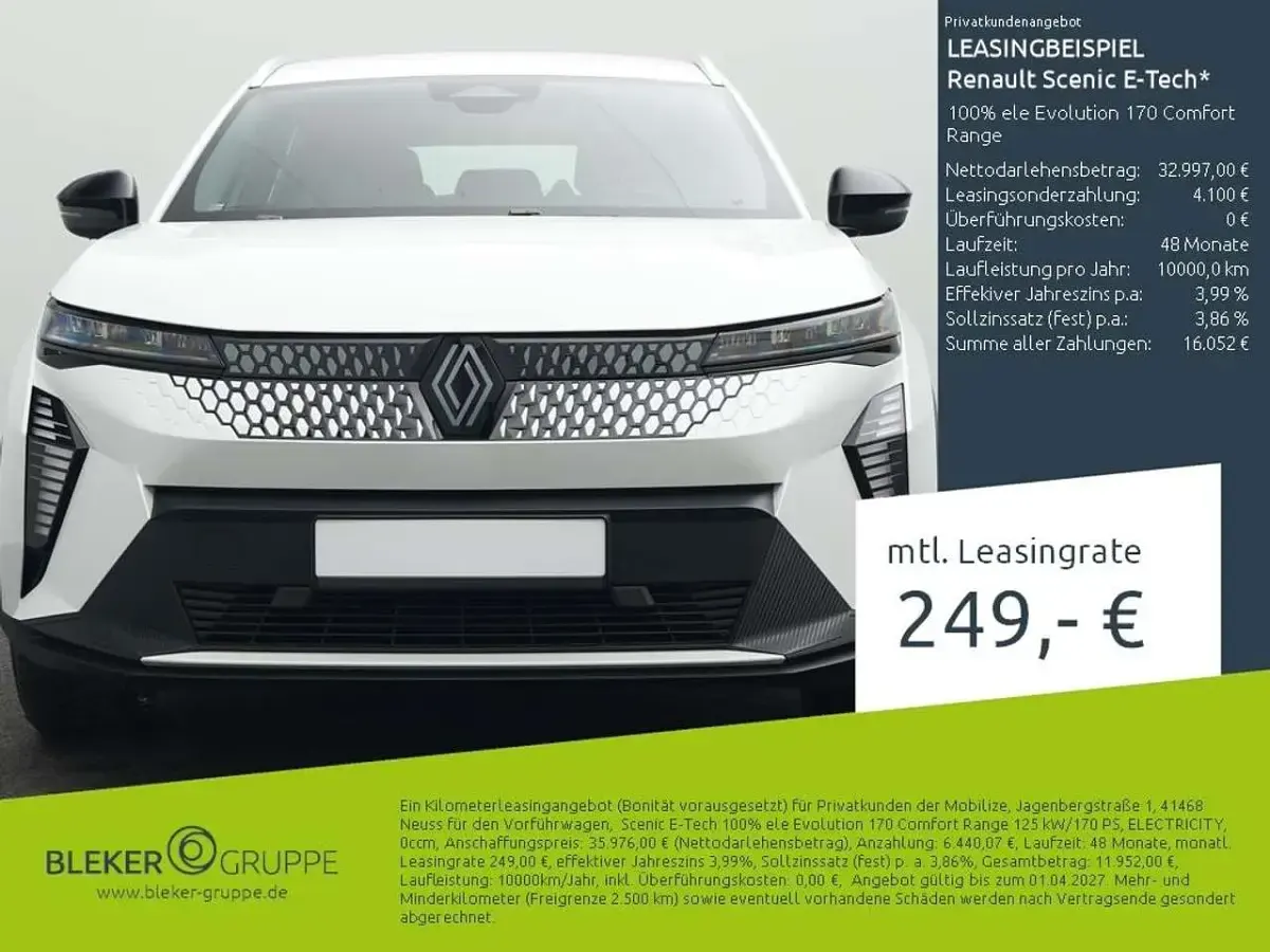Używany Renault Scenic E-Tech Evolution 125 kW (170 KM) 2025 Biały SUV
