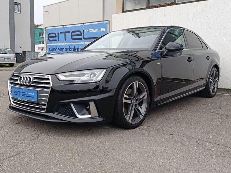 Schwarz (brillantschwarz) Gebraucht 2019 Audi A4 S-Line Limousine | 22.990 € (Superpreis) - Bild 1/4