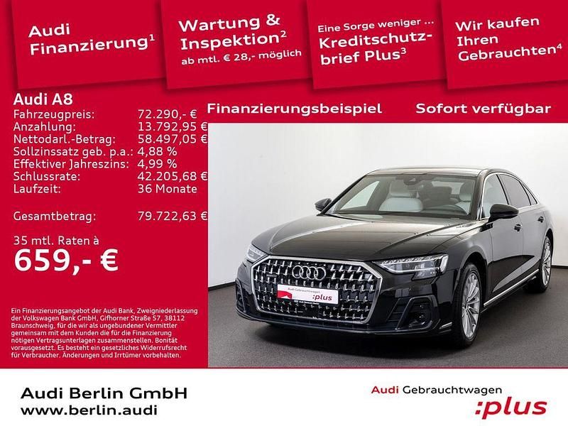 Mythosschwarz metallic Gebraucht 2023 Audi A8L Ambiente Limousine | 72.290 € (Fairer Preis) - Bild 1/3