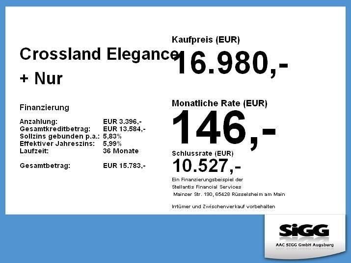 Gebraucht Opel Crossland Elegance 131 PS (96 kW) 2022 Diamant schwarz/karbon schwarz SUV