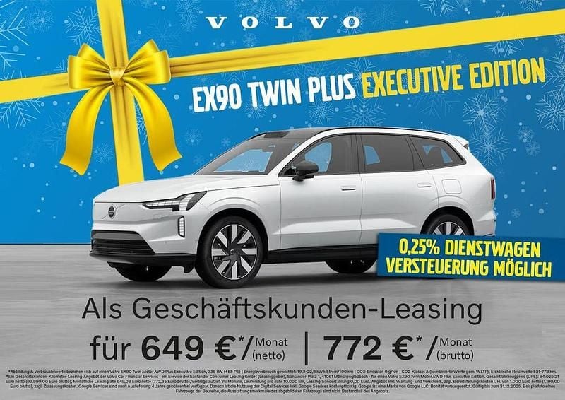 Crystal white Neu 2025 Volvo EX90 Executive SUV | 83.288 € (Superpreis) - Bild 1/1