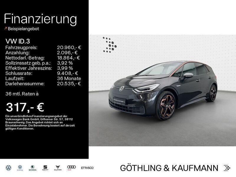 Grau Gebraucht 2021 VW ID.3 Pro Performance Kleinwagen | 20.960 € (Fairer Preis) - Bild 1/4