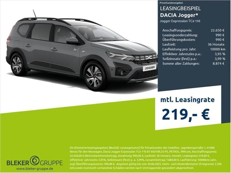Schiefergrau Neu 2024 Dacia Jogger Expression Van / Kleinbus | 22.650 € (Fairer Preis) - Bild 1/3