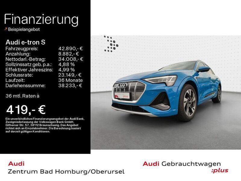 Blau Gebraucht 2021 Audi e-tron S-Line SUV | 42.890 € (Teuer) - Bild 1/4