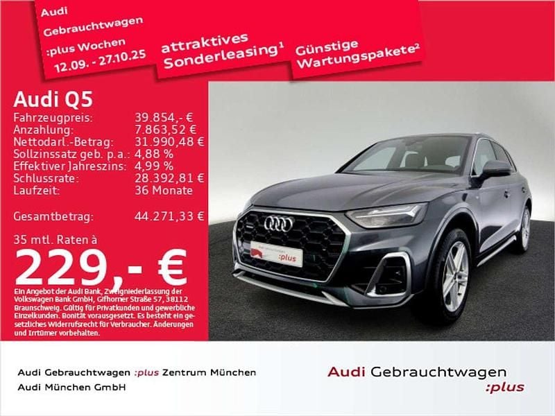 Daytonagrau perleffekt Gebraucht 2022 Audi Q5 S-Line SUV | 39.854 € (Guter Preis) - Bild 1/2