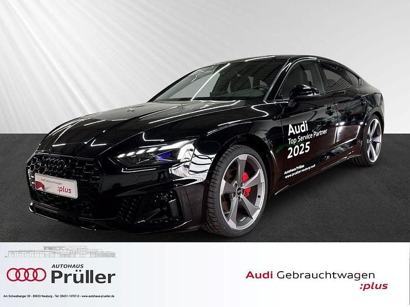 Mythosschwarz metallic (schwarz) Gebraucht 2024 Audi A5 Sportback S-Line Limousine | 49.900 € (Teuer) - Bild 1/4