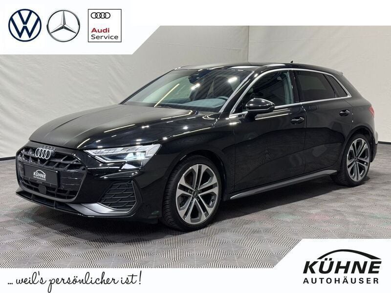 Schwarz, Gebraucht 2024 Audi A3 Sportback S-Line Limousine | 36.780 € (Guter Preis) - Bild 1/4