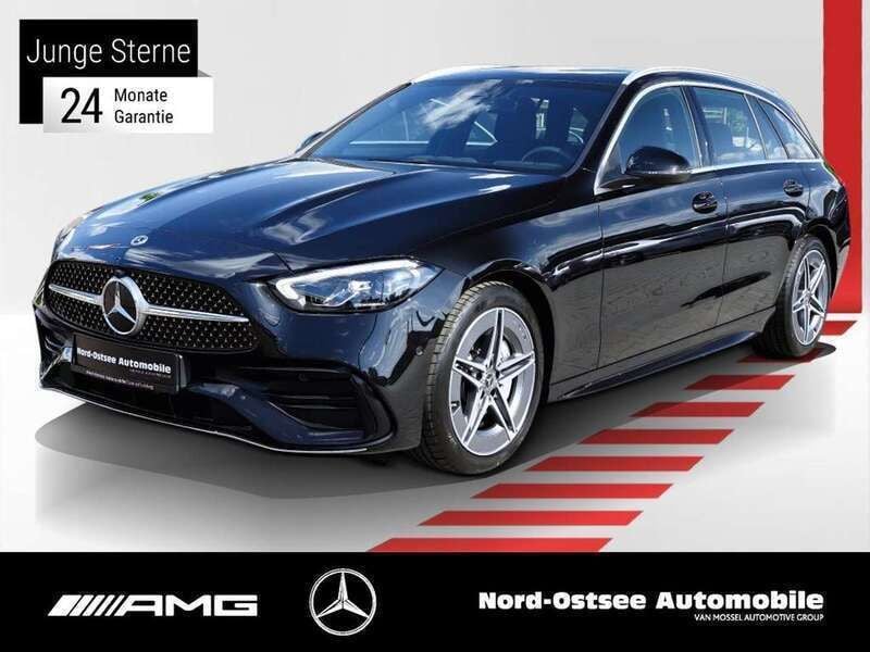 Metalliclack obsidianschwarz Gebraucht 2024 Mercedes C220 AMG Kombi | 40.890 € (Guter Preis) - Bild 1/2
