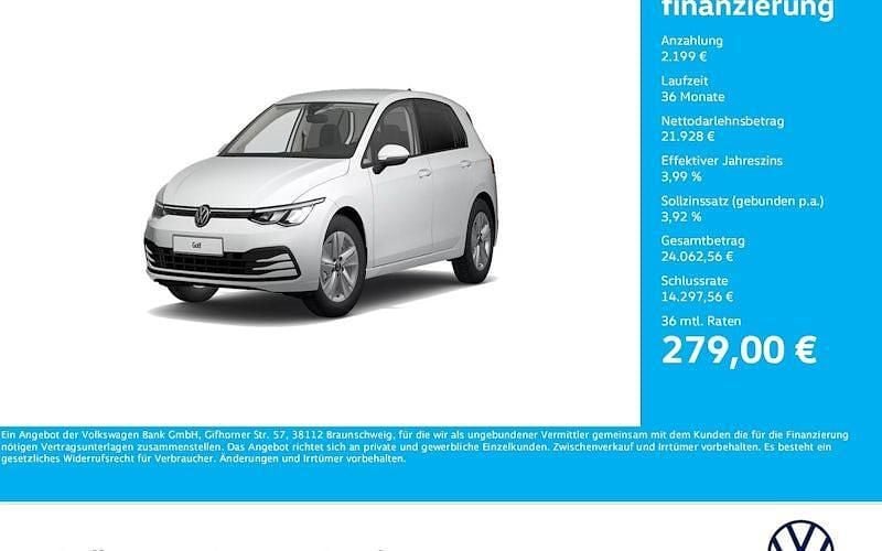 Weiß Gebraucht 2022 VW Golf VIII Life Limousine | 24.127 € (Fairer Preis) - Bild 1/4