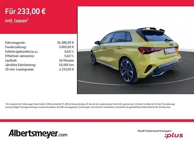 Gebraucht Audi A3 S-Line 150 PS (110 kW) 2025 Pythongelb metallic Limousine