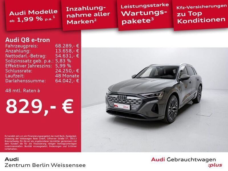 Chronosgrau metallic Gebraucht 2024 Audi Q8 e-tron Advanced Plus SUV | 68.289 € (Fairer Preis) - Bild 1/4