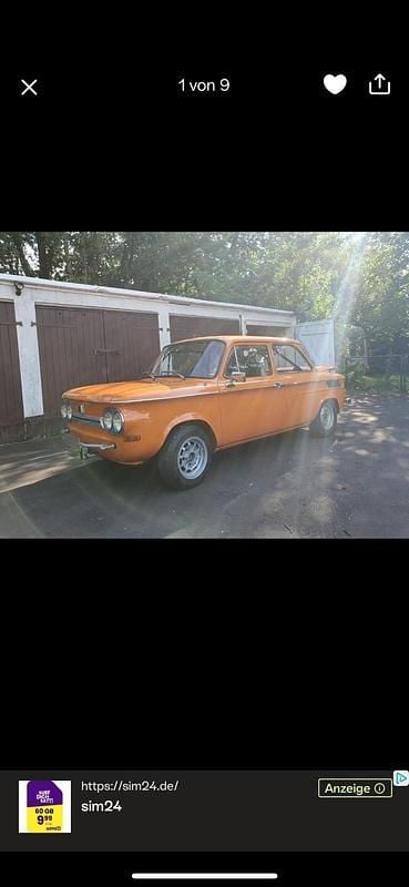 Orange Gebraucht 1969 NSU Prinz Kleinwagen | 20.699 € - Bild 1/4