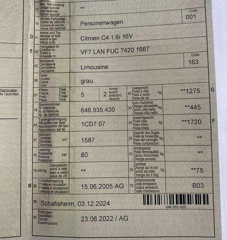 Gebraucht Citroën C4 109 PS (80 kW) 2005 Coupé