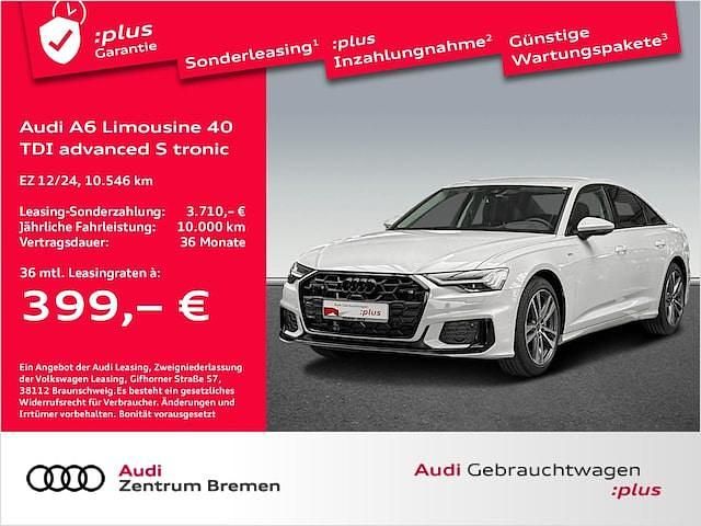 Gletscherweiß metallic Gebraucht 2024 Audi A6 S-Line Limousine | 56.490 € (Superpreis) - Bild 1/4