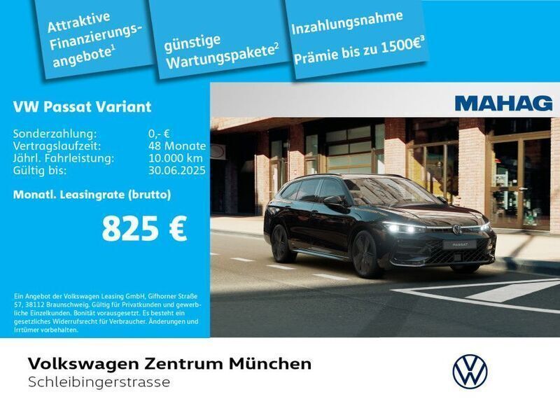 Grenadillschwarz metallic Gebraucht 2025 VW Passat R-line Kombi | 61.280 € - Bild 1/3