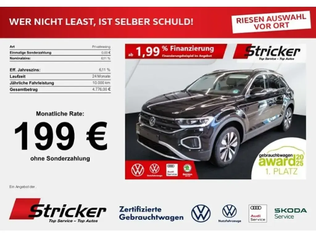 Usata VW T-Roc Goal 150 CV (110 kW) 2025 Nero SUV