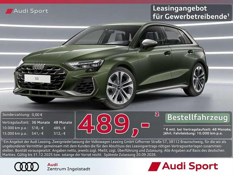 Distriktgrün metallic Gebraucht 2024 Audi S3 Ambiente Limousine | 50.850 € - Bild 1/3