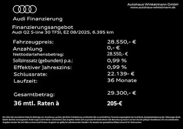 Gebraucht Audi Q2 S-Line 116 PS (85 kW) 2025 Daytonagrau perleffekt SUV