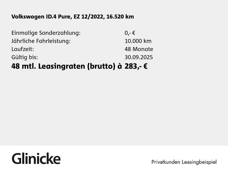 Gebraucht VW ID.4 Pure 108 kW (148 PS) 2022 Grau SUV