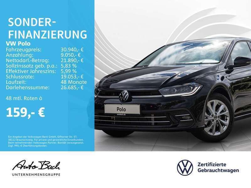 Gebraucht VW Polo Style 110 PS (80 kW) 2025 Schwarz (deep black perleffekt) Limousine