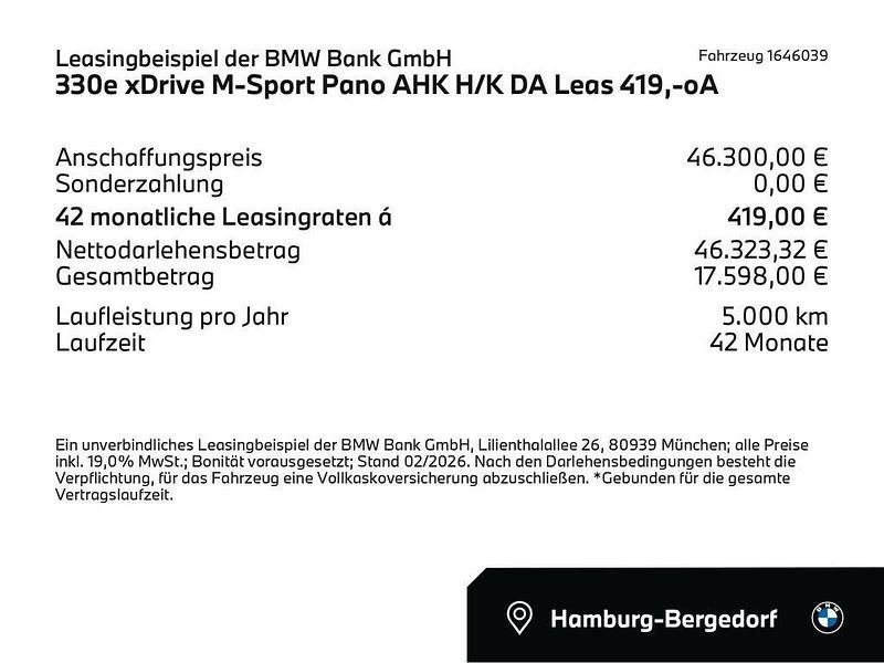 Gebraucht BMW 330e M Sport 292 PS (214 kW) 2025 Skyscraper grau (grau) Kombi