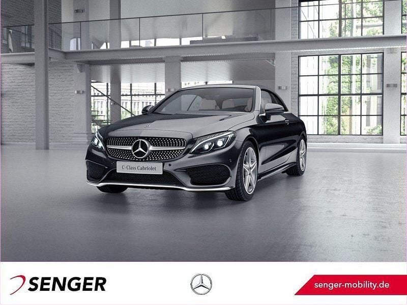 Schwarz Gebraucht 2018 Mercedes C180 AMG line Cabrio | 28.440 € (Fairer Preis) - Bild 1/3