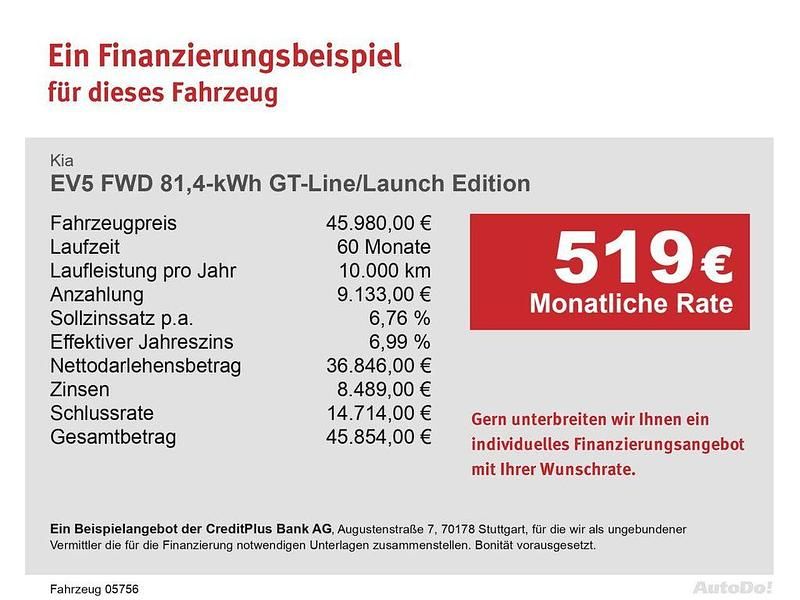 Gebraucht Kia EV5 GT-Line 160 kW (218 PS) 2025 Grau SUV
