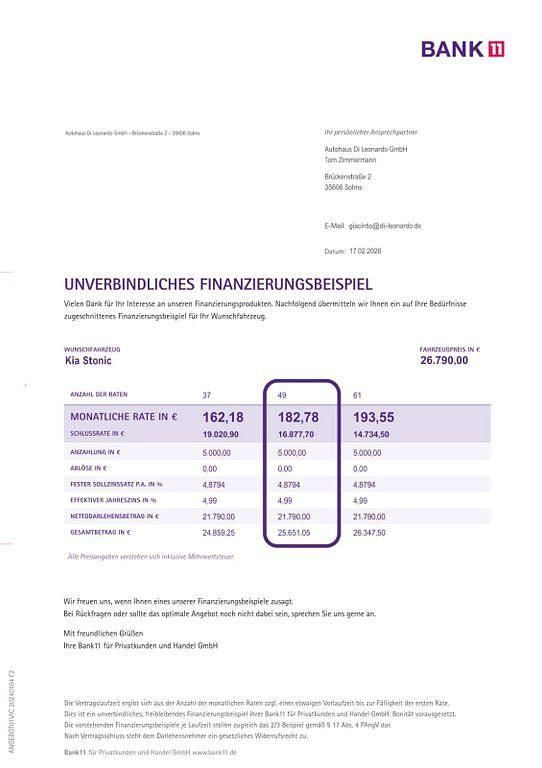 Neu Kia Stonic Vision 101 PS (74 kW) 2026 Schwarz SUV
