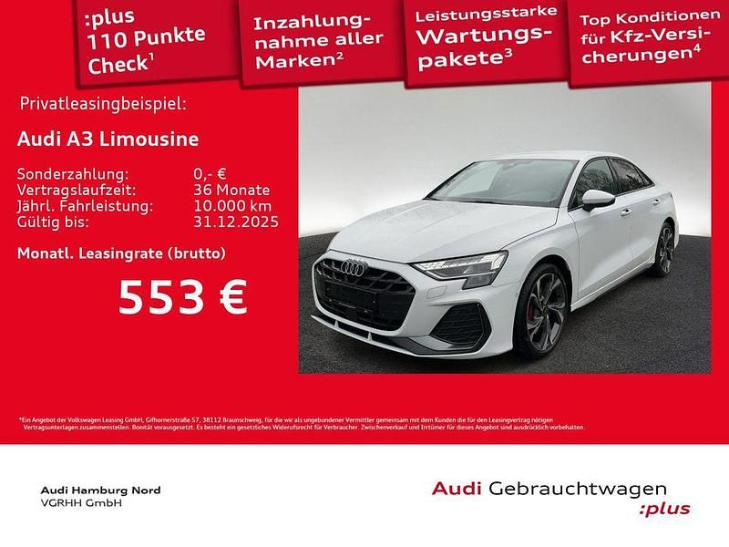 Gletscherweiß metallic Gebraucht 2025 Audi A3 S-Line Limousine | 38.430 € (Teuer) - Bild 1/3