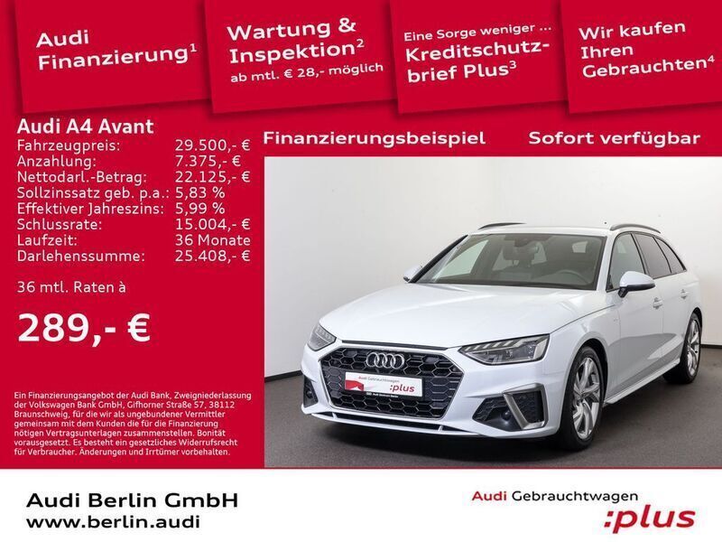 Gletscherweiß metallic Gebraucht 2022 Audi A4 Ambiente Kombi | 29.500 € (Guter Preis) - Bild 1/4